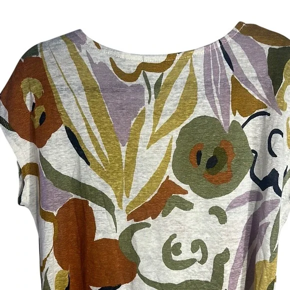 Rachel Zoe Women's Relaxed Floral Cap Sleeve Blouse Medium - Picture 7 of 9